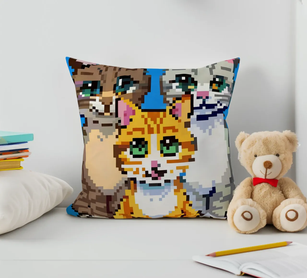 Three Cute Cats decorative cushion by DOG AND CAT
