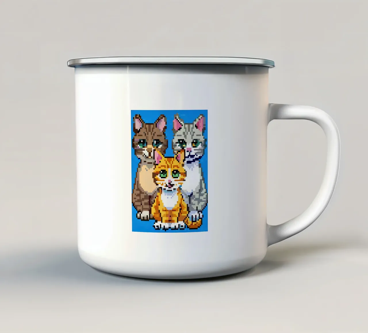 Tre gatti carini tazza in smalto da DOG AND CAT