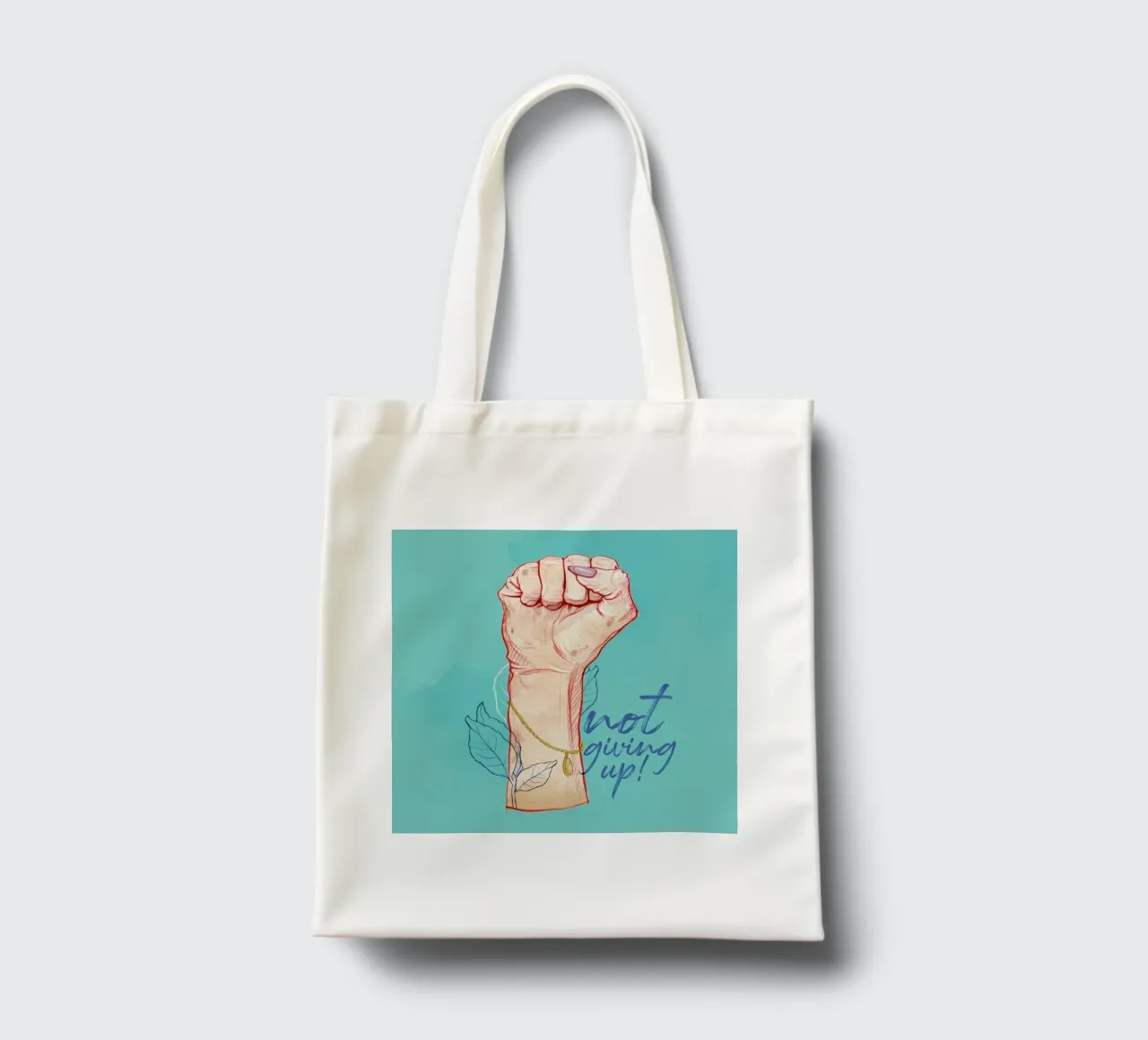 Not Giving Up borsa in juta da Ina Stanimirova
