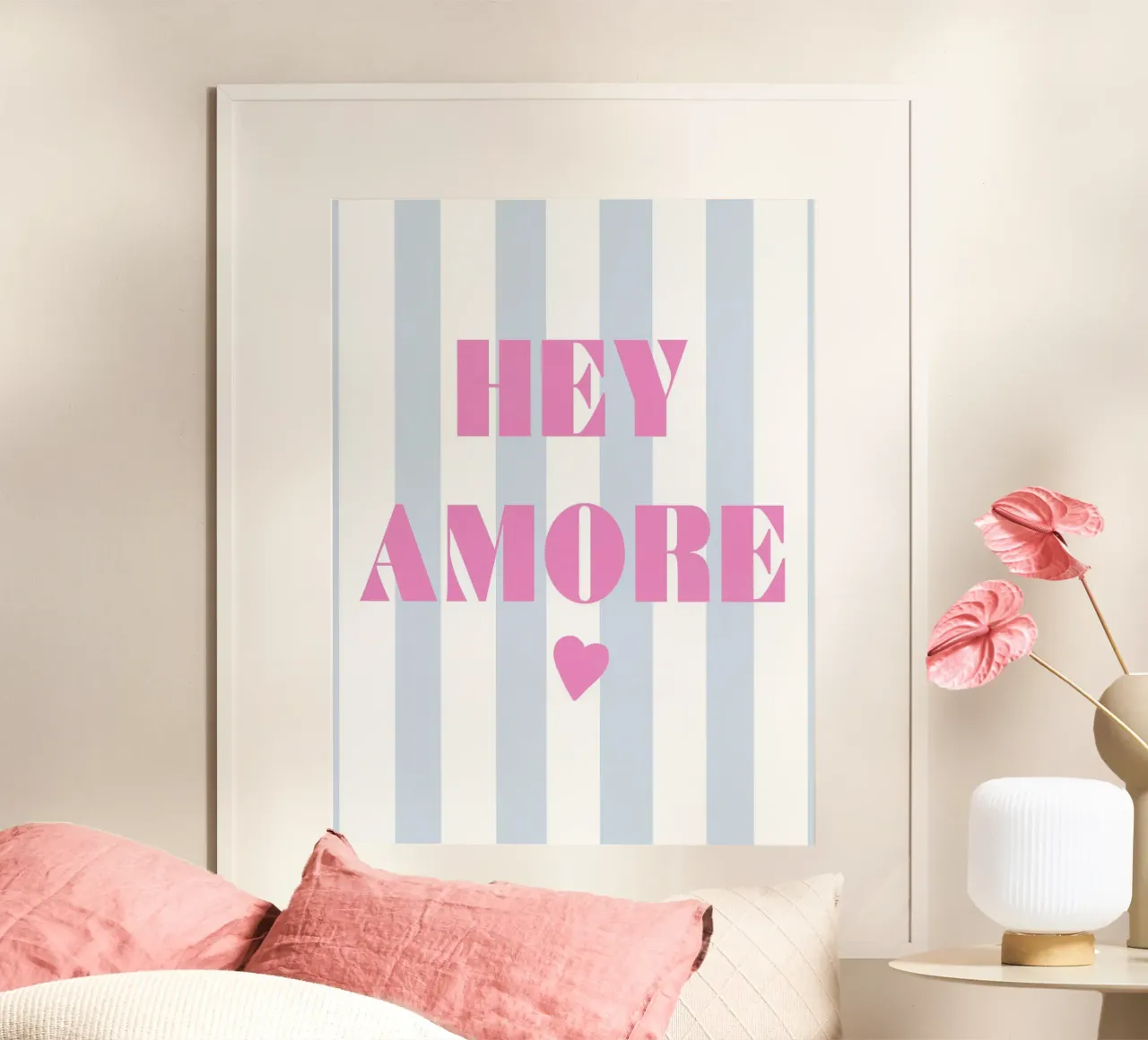 Pastell Hey Amore Poster von Carinaprint