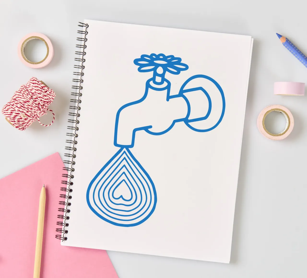 Let the Love Flow spiral notebook by Ninhol