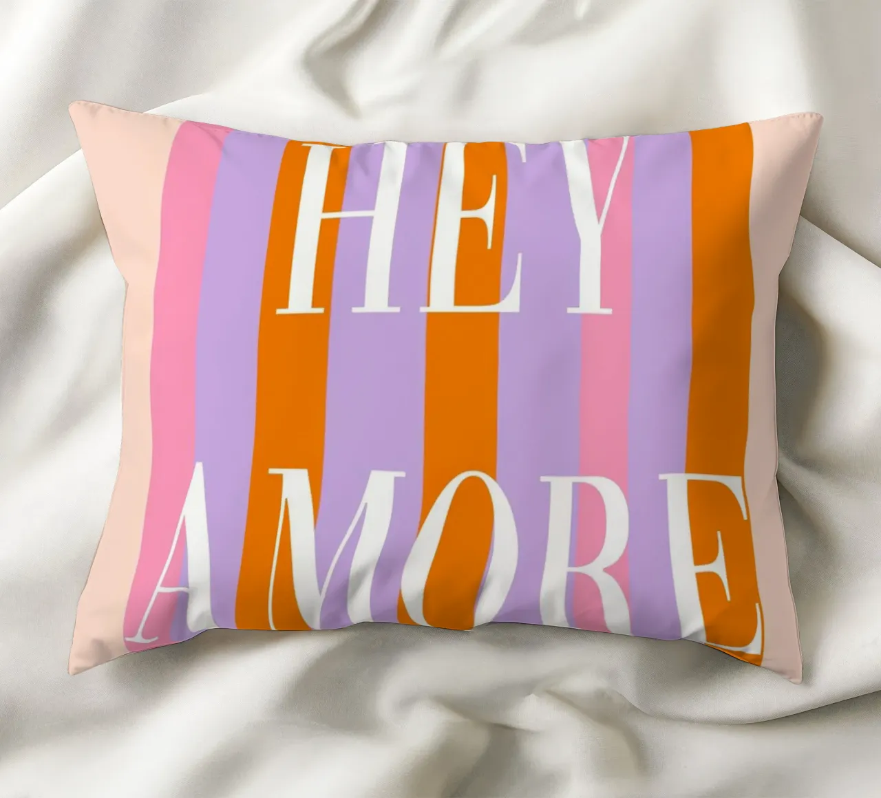 Arte a strisce Hey Amore cuscino da Carinaprint