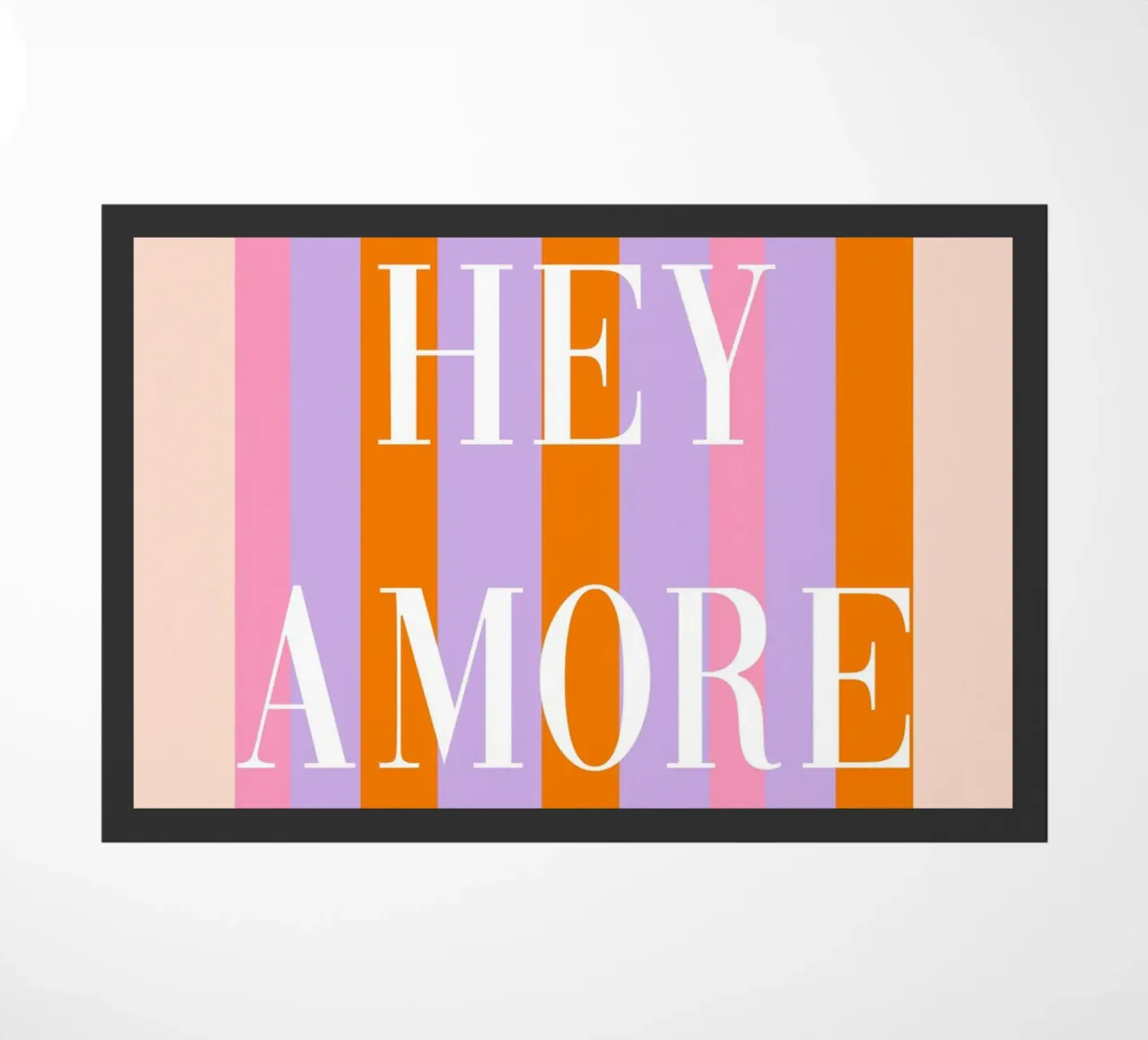 Arte a strisce Hey Amore zerbino da Carinaprint