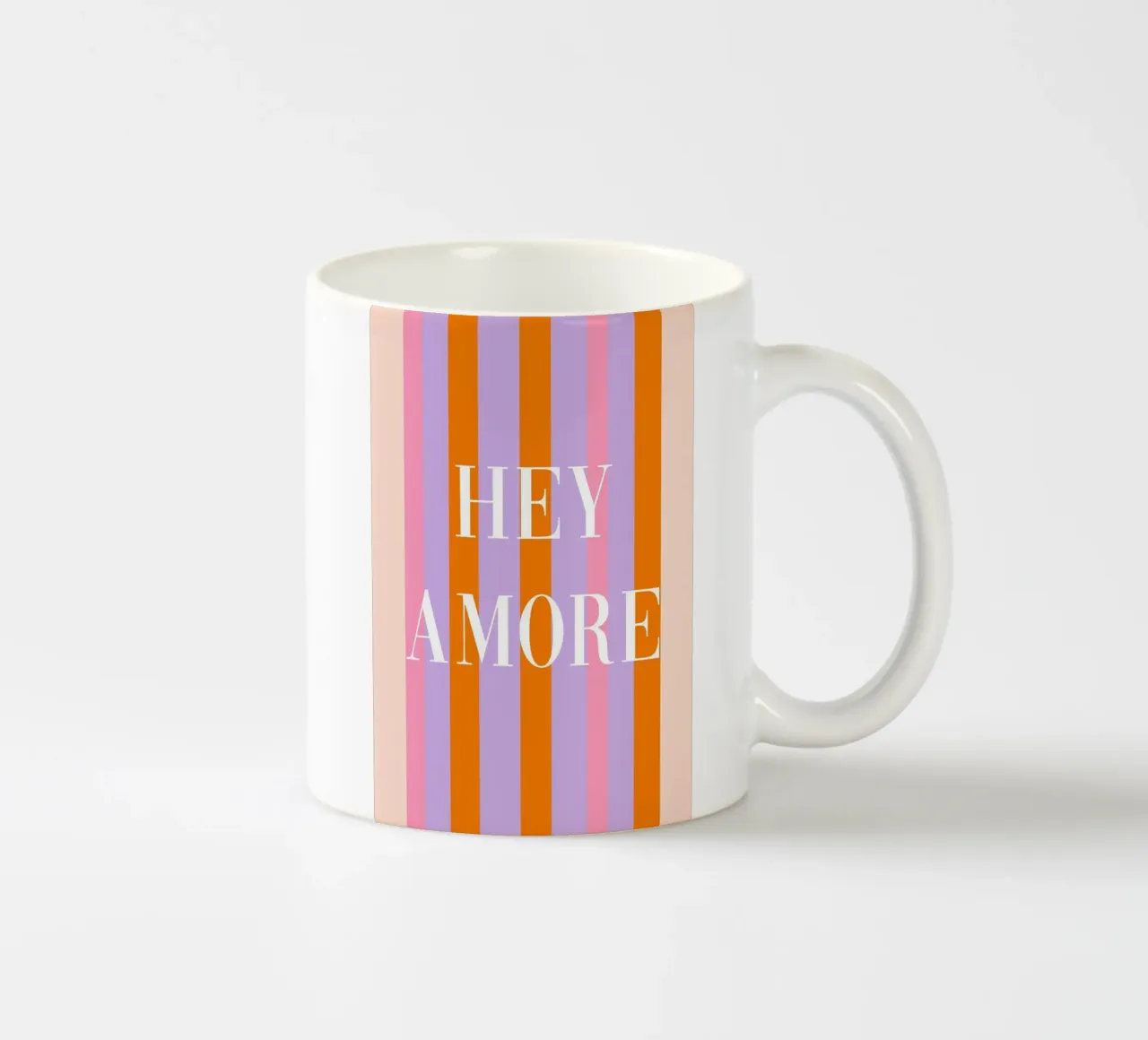 Arte a strisce Hey Amore tazza in ceramica da Carinaprint