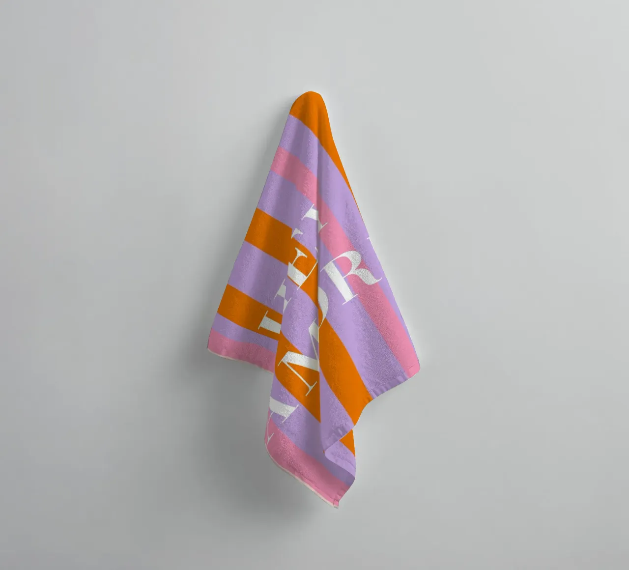 Stripe art Hey Amore towel by Carinaprint