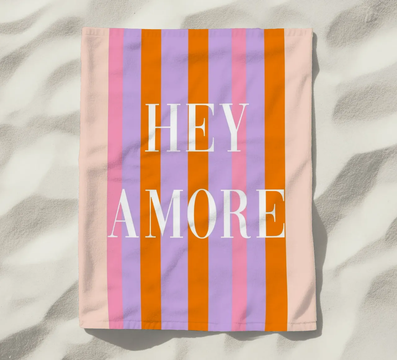 Arte a strisce Hey Amore telo mare da Carinaprint