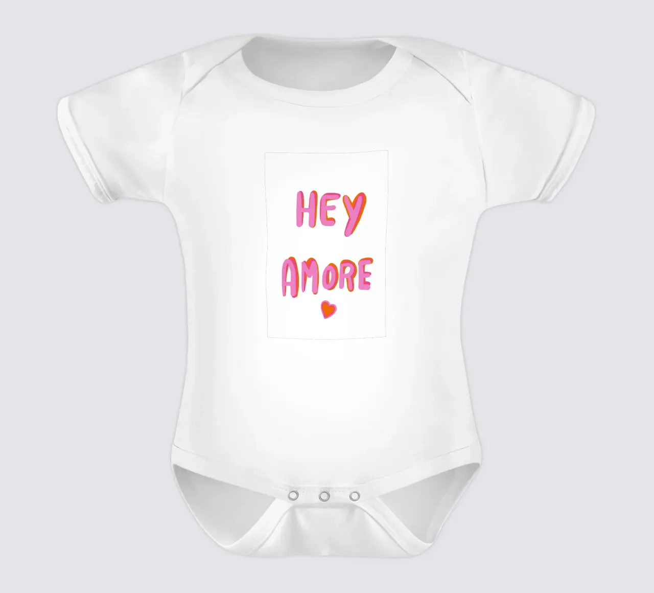 Ehi Amore Pop body neonato maniche corte da Carinaprint