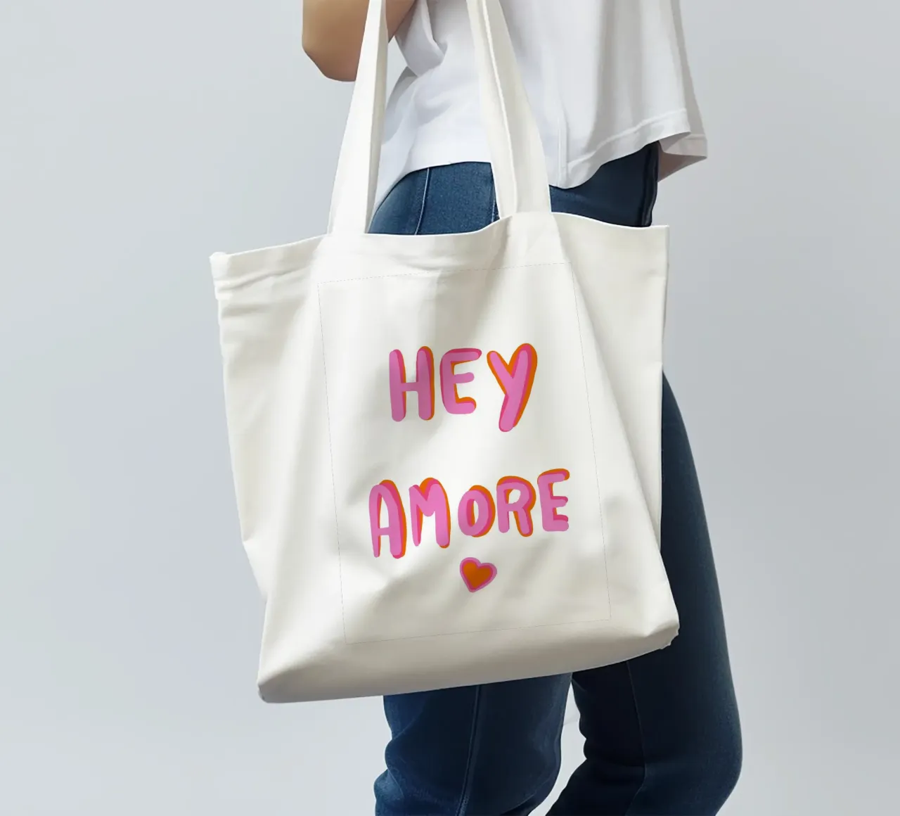 Ehi Amore Pop borsa in juta da Carinaprint