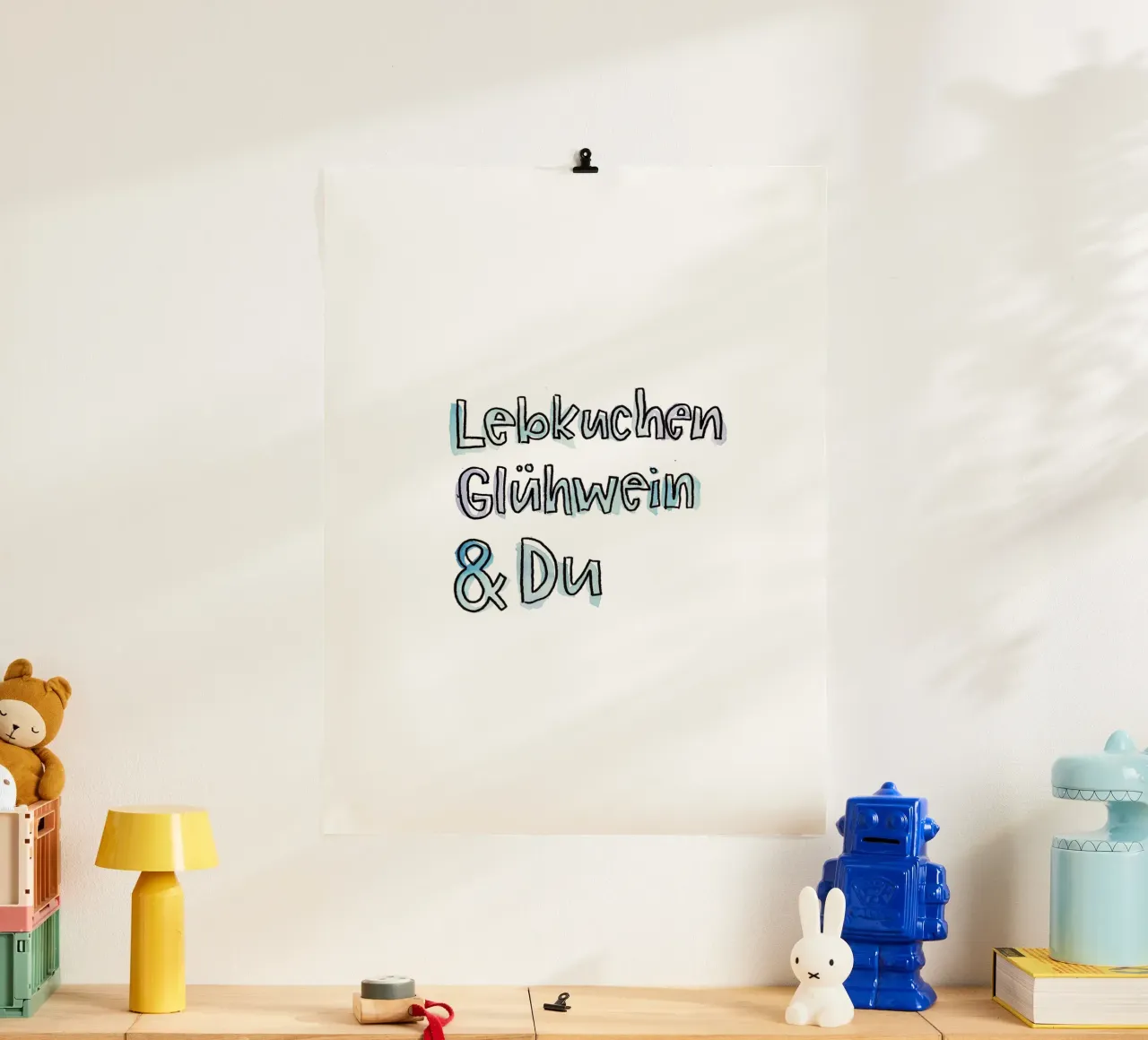Lebkuchen & Du poster con telaio in alluminio da Brushmeetspaper