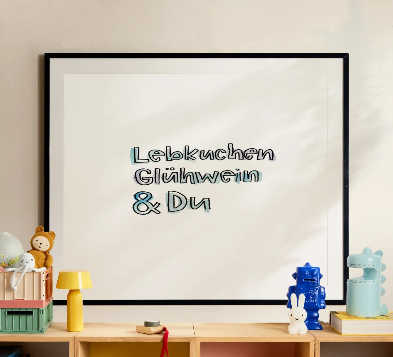 Lebkuchen & Du poster con telaio in alluminio da Brushmeetspaper