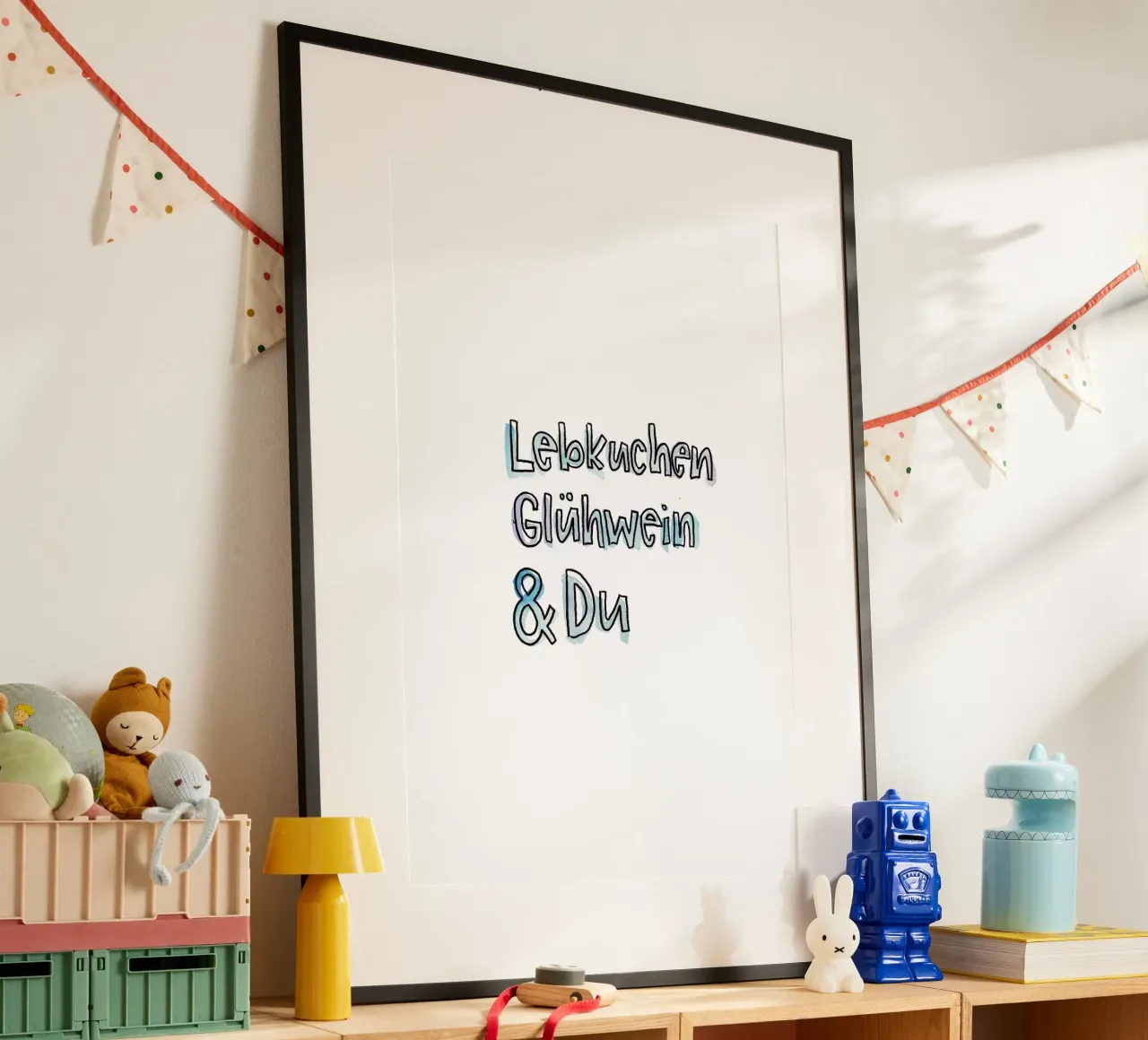 Lebkuchen & Du poster con telaio in alluminio da Brushmeetspaper