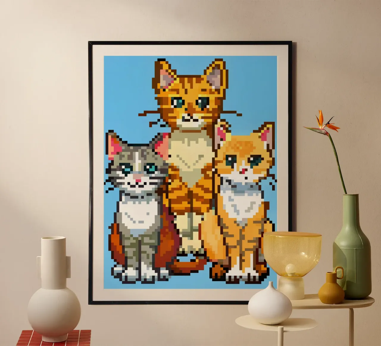 Drie schattige katten poster van DOG AND CAT