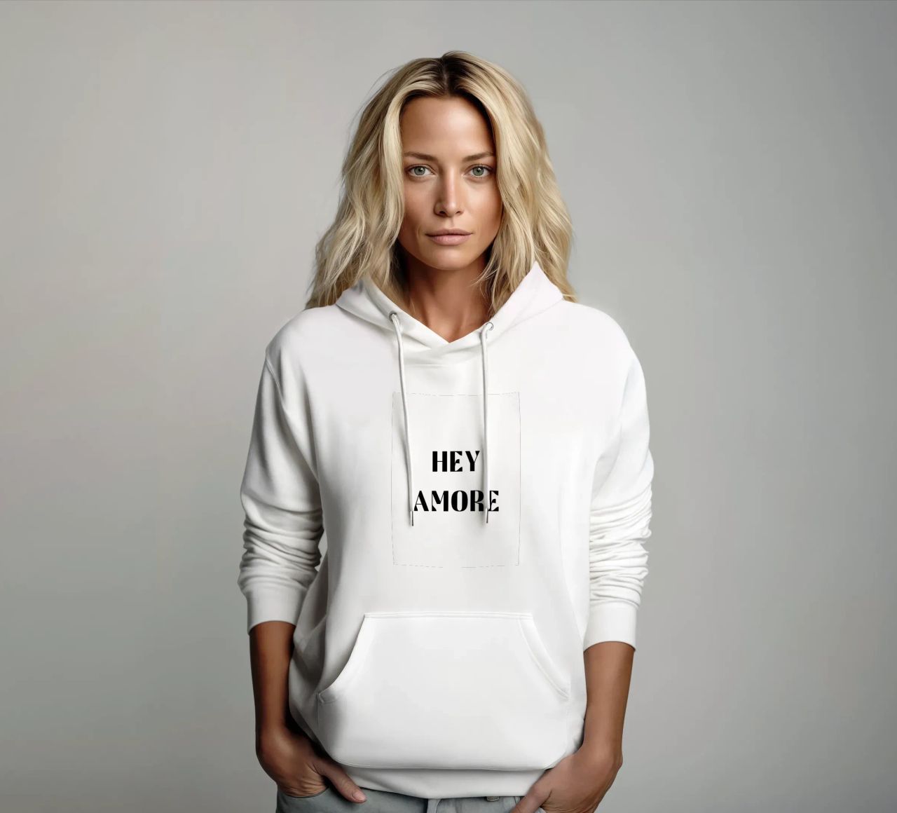 Ehi Amore B&N felpa con cappuccio da Carinaprint