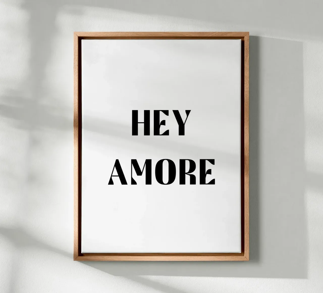 Ehi Amore B&N tela con Cornice a cassetta da Carinaprint