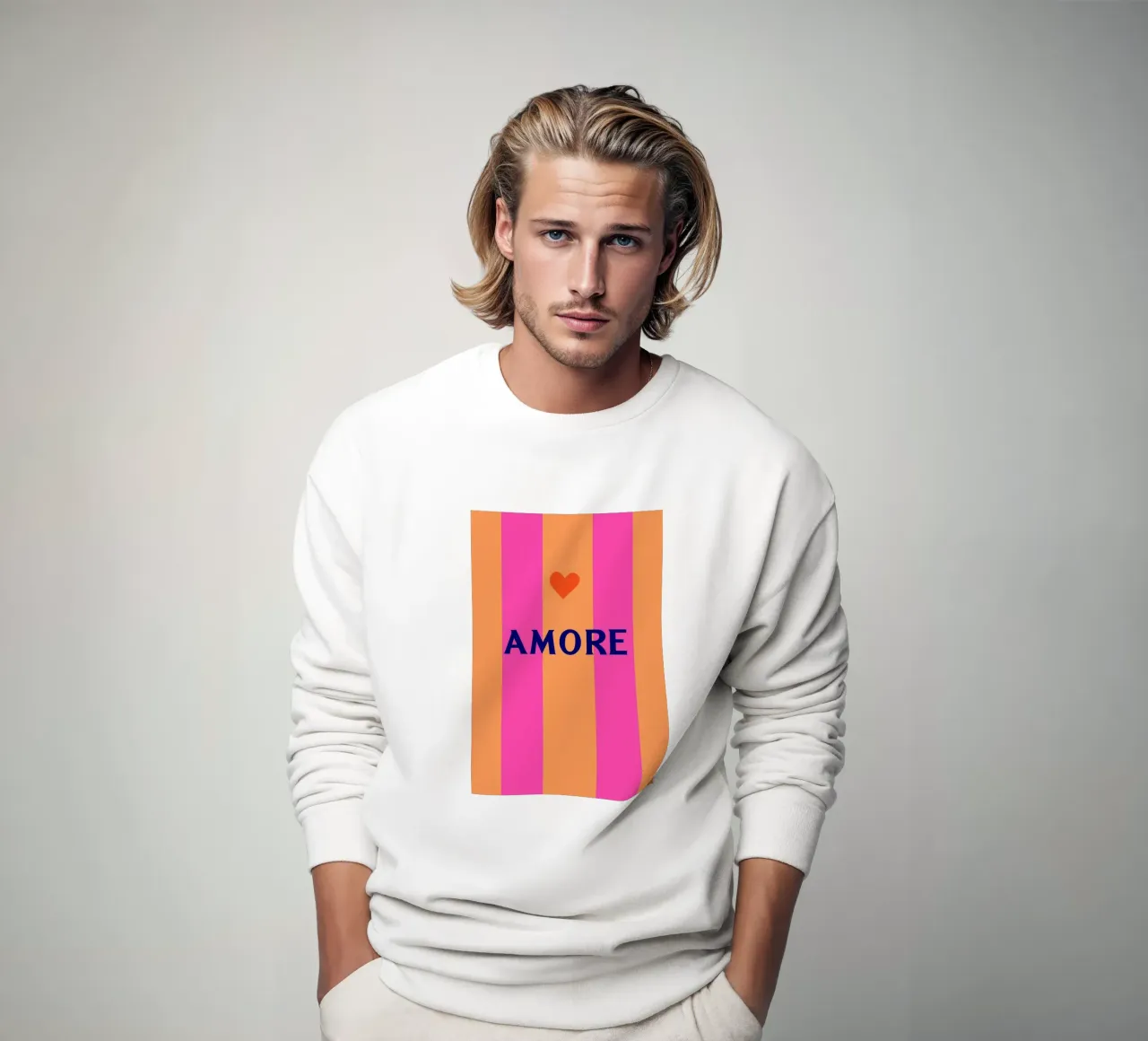 Amore strisce chic felpa da Carinaprint