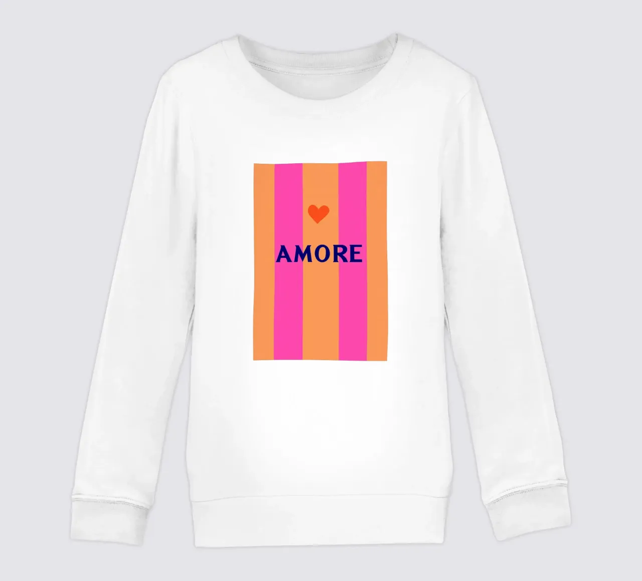 Amore Streifen Chic Kinder Sweatshirt von Carinaprint