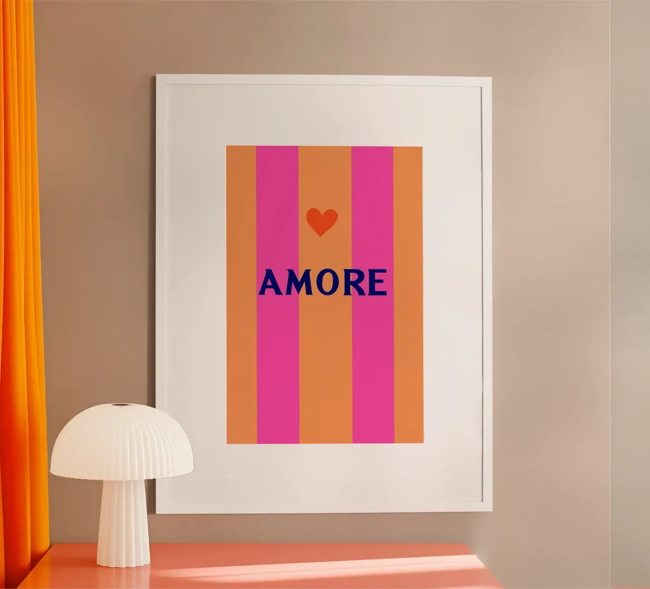 Amore strisce chic poster da Carinaprint