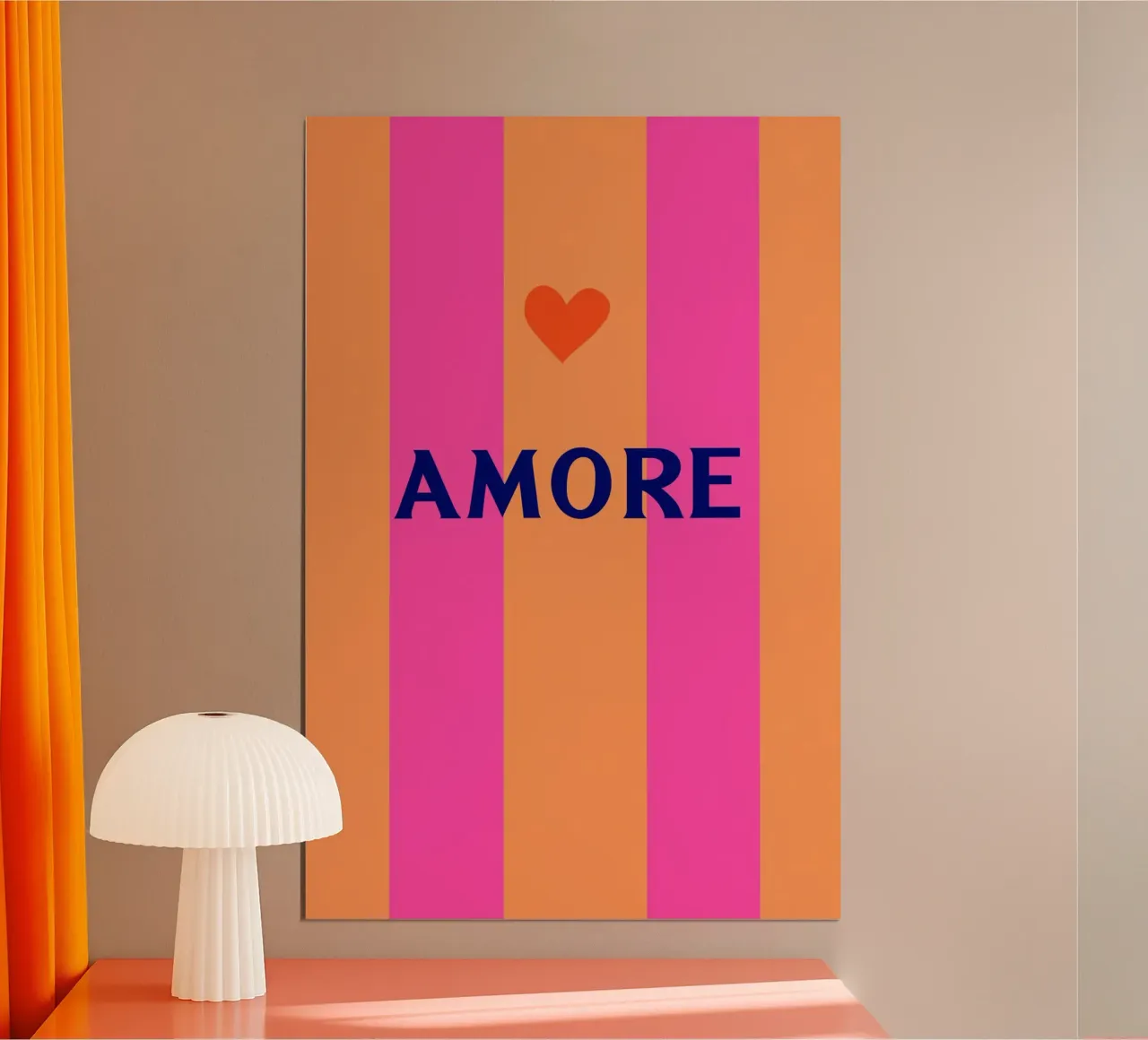 Amore strisce chic poster da Carinaprint