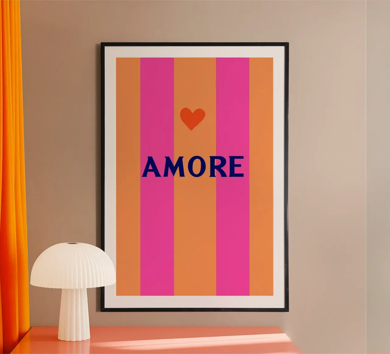 Amore strisce chic poster da Carinaprint