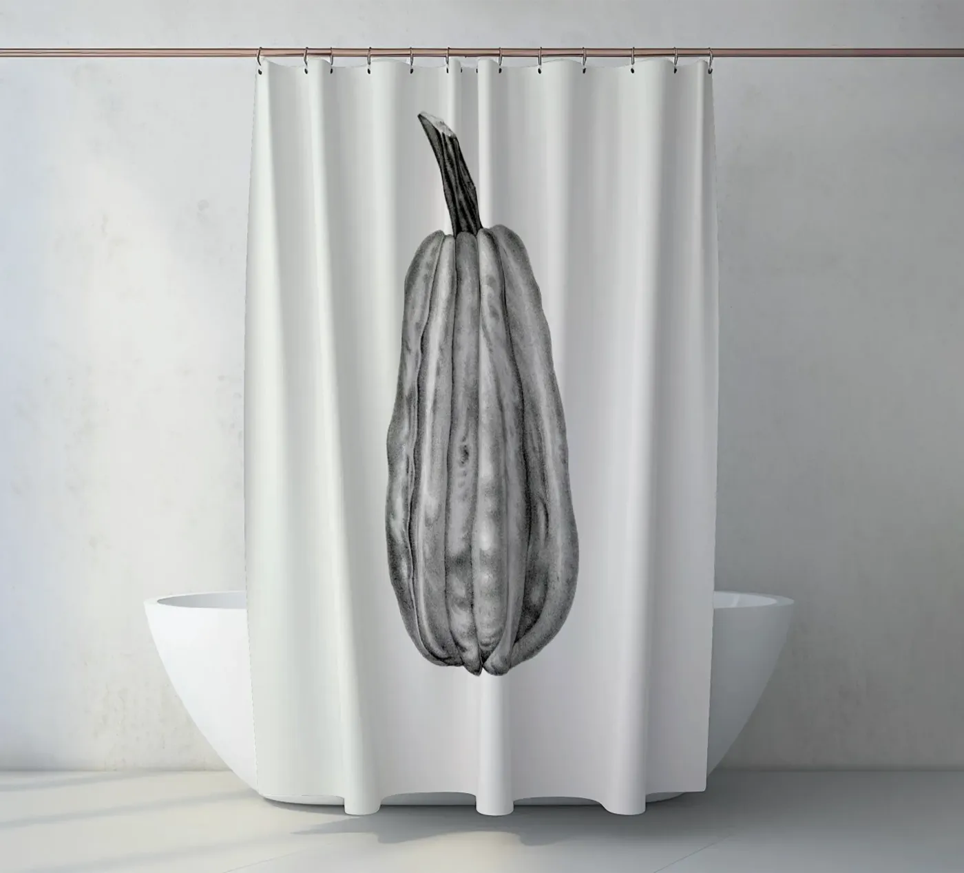 Squash shower curtain by Flora & Fauna