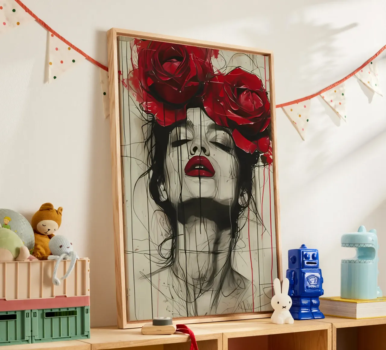 Poster d'arte minimalista 573 tela con Cornice a cassetta da ahmiaLodri