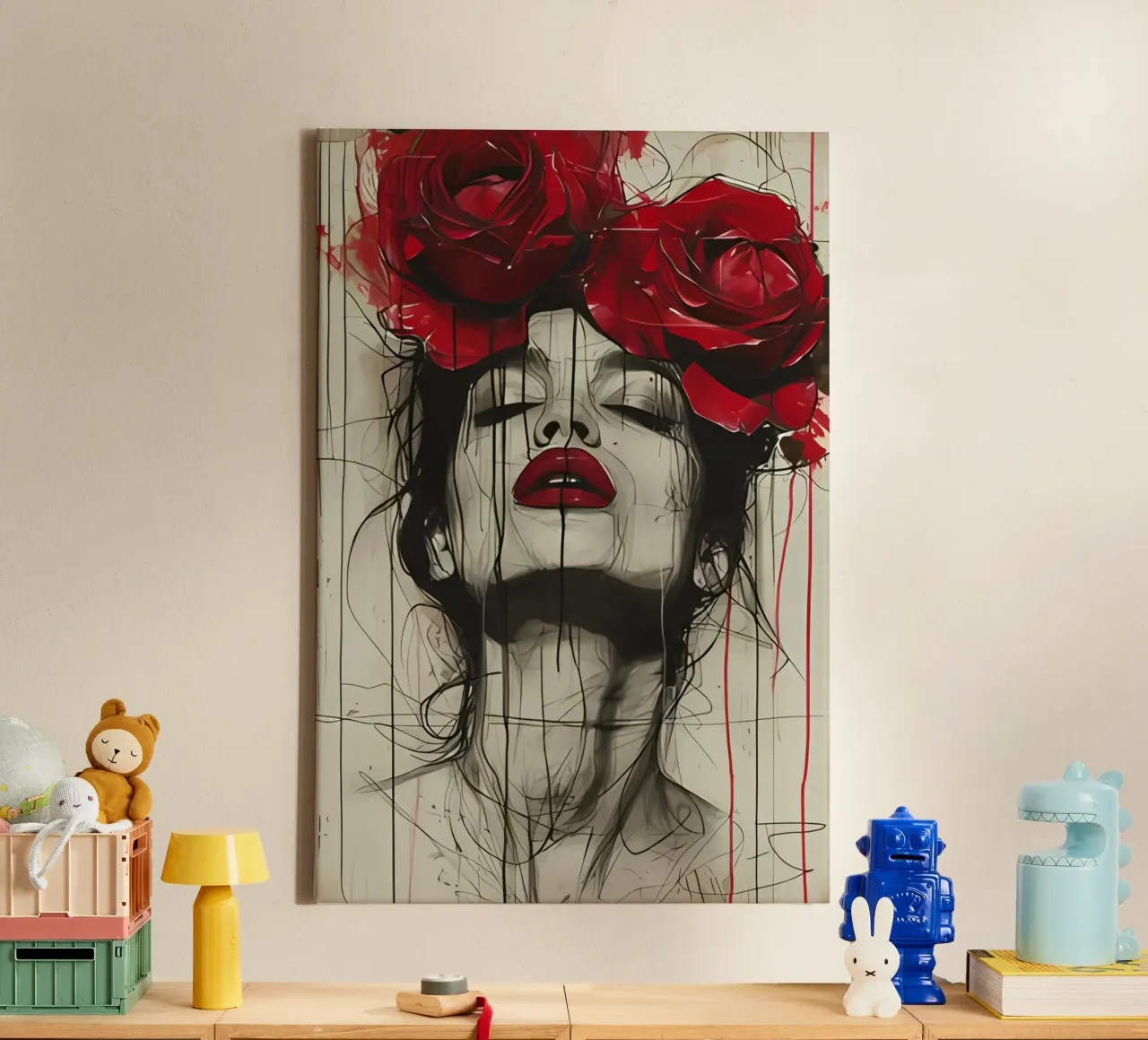 Poster d'arte minimalista 573 tela con Cornice a cassetta da ahmiaLodri