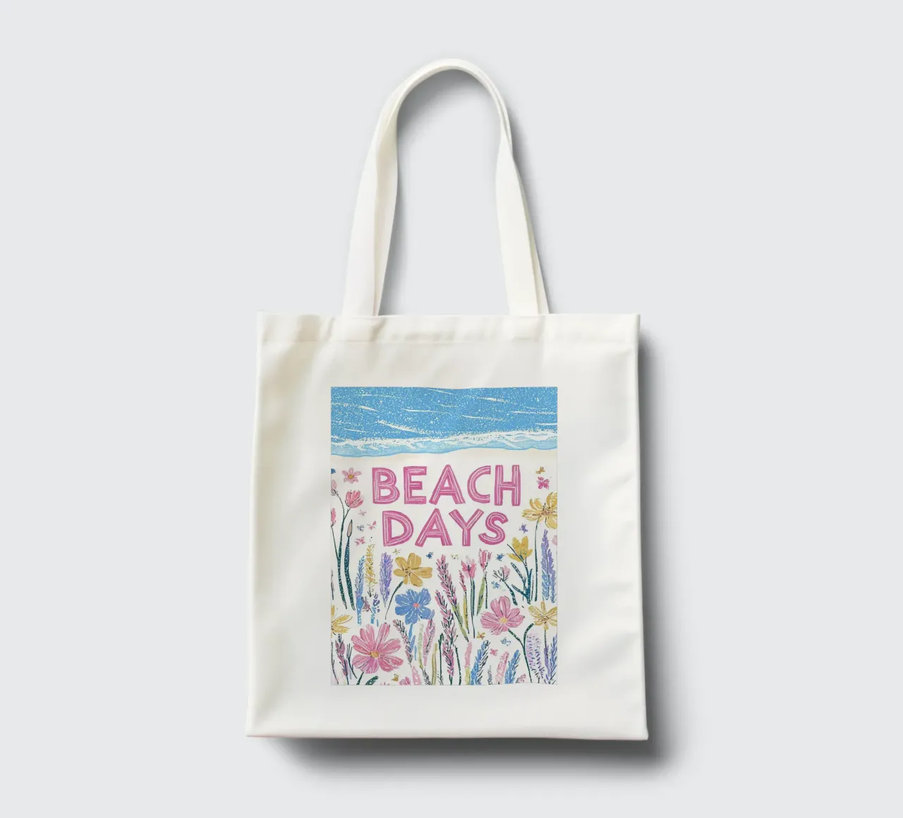 Giornate in spiaggia con fiori estivi borsa in juta da Carinaprint