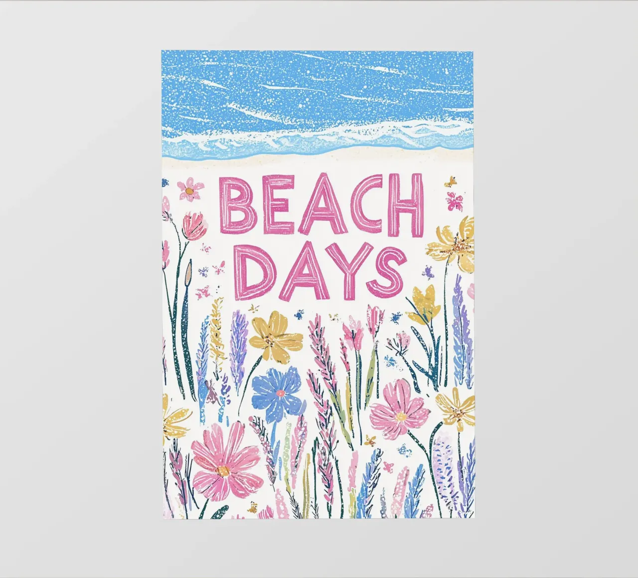 Beach days with summer flowers photo wallpaper by Carinaprint
