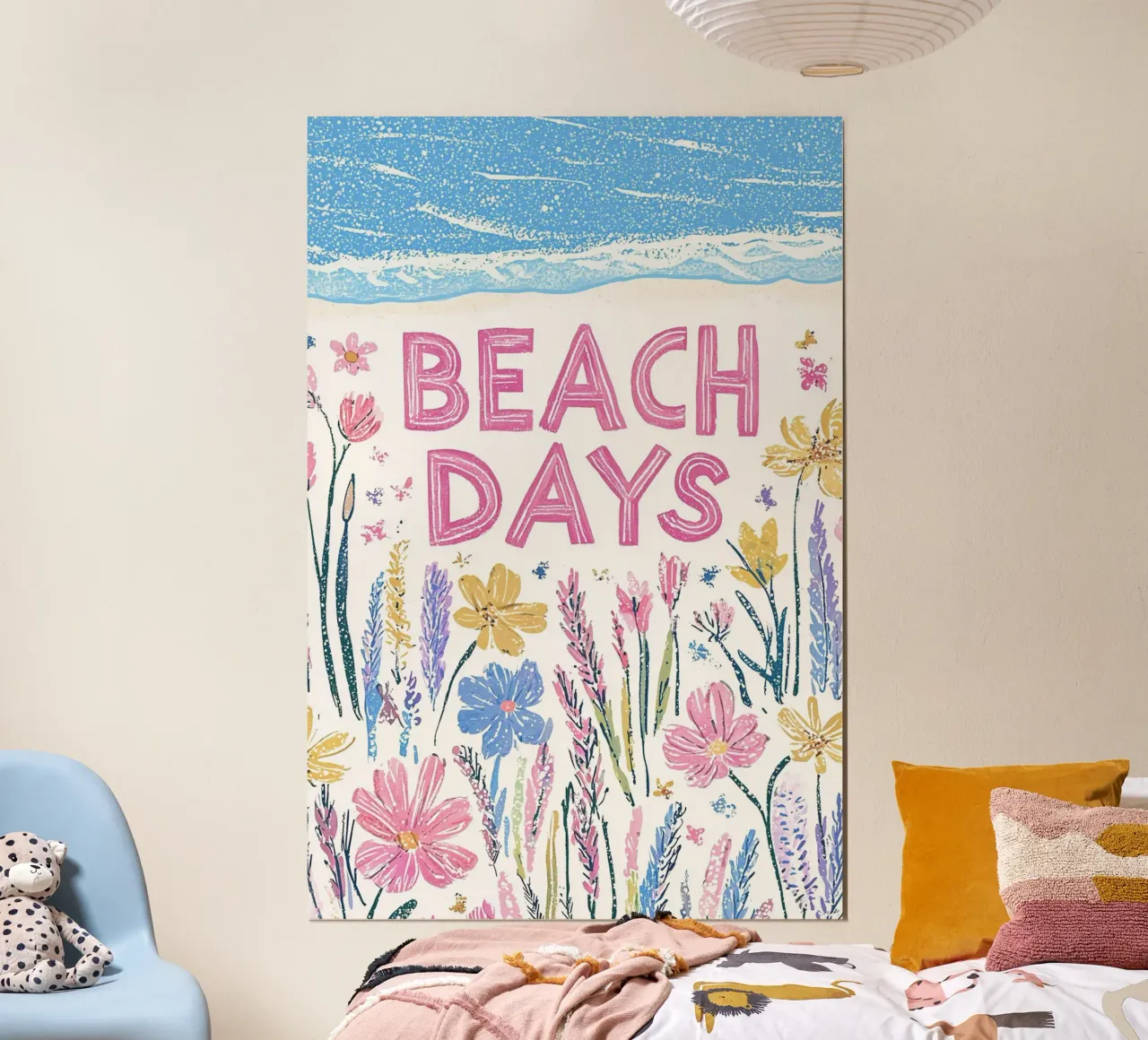 Giornate in spiaggia con fiori estivi carta hahnemühle da Carinaprint