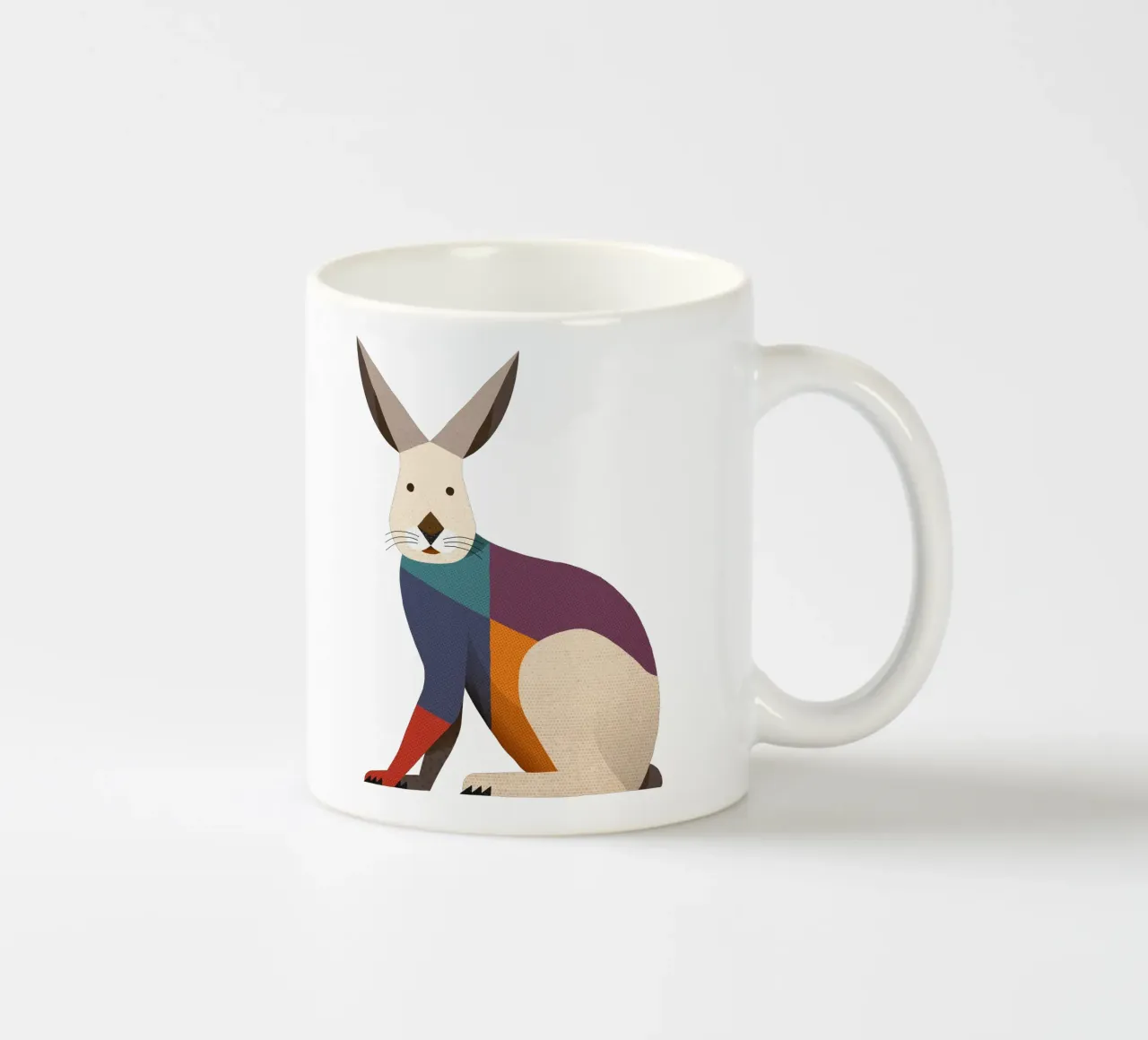Lepre europea tazza in ceramica da The Printed Sparrow