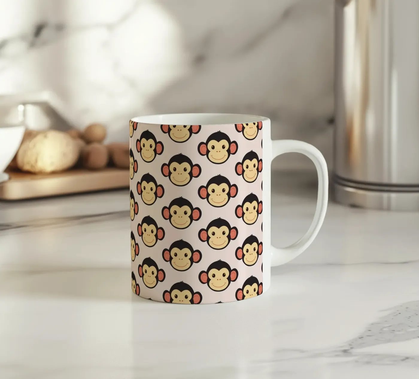 Funny monkey ceramic mug by LaylaOzFun