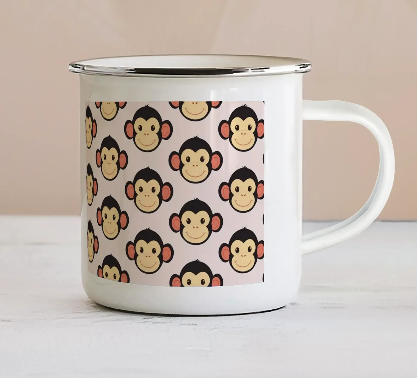 Funny monkey enamel mug by LaylaOzFun