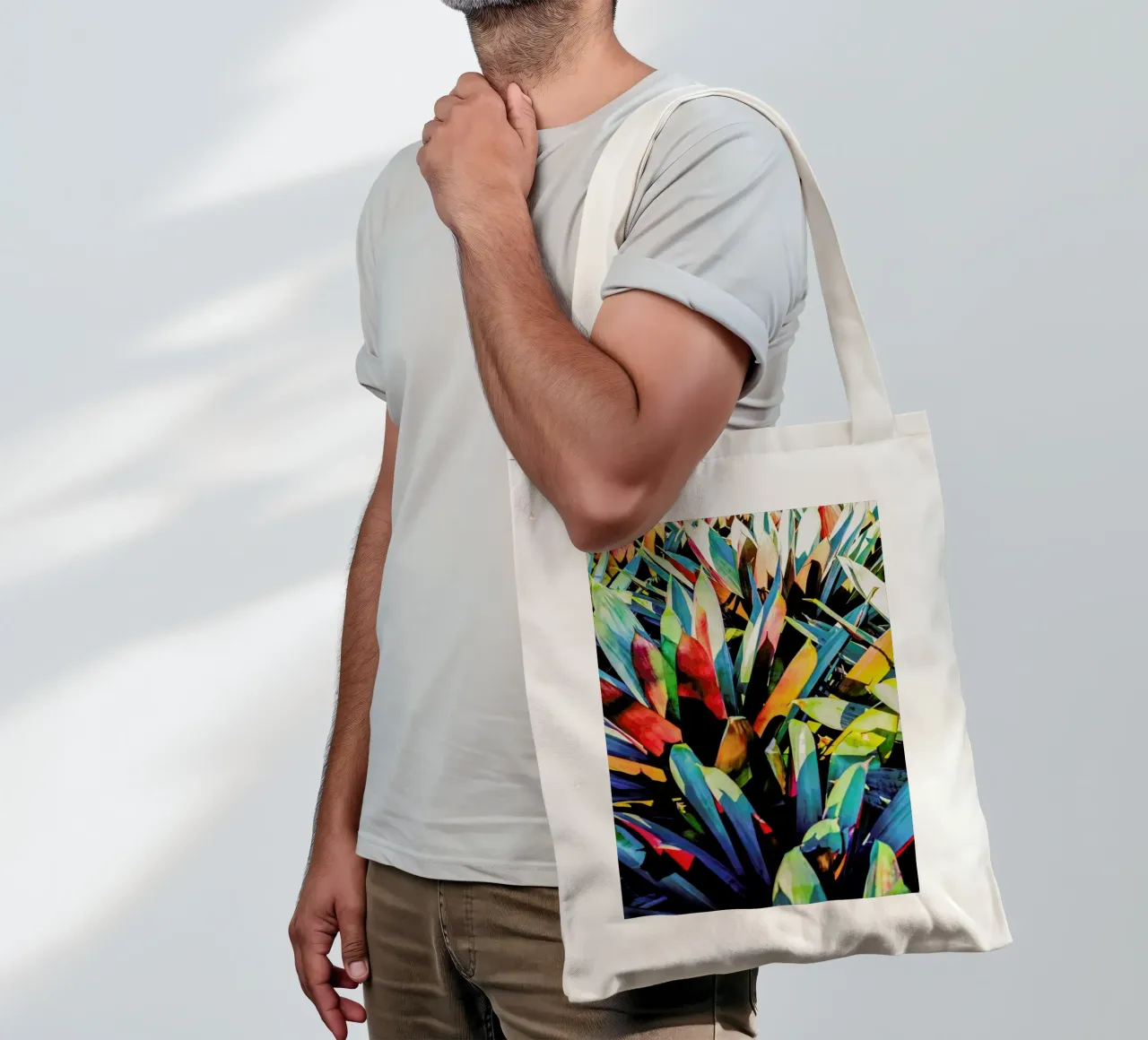 Colorful Palm Trees borsa in juta da Babett Schultze