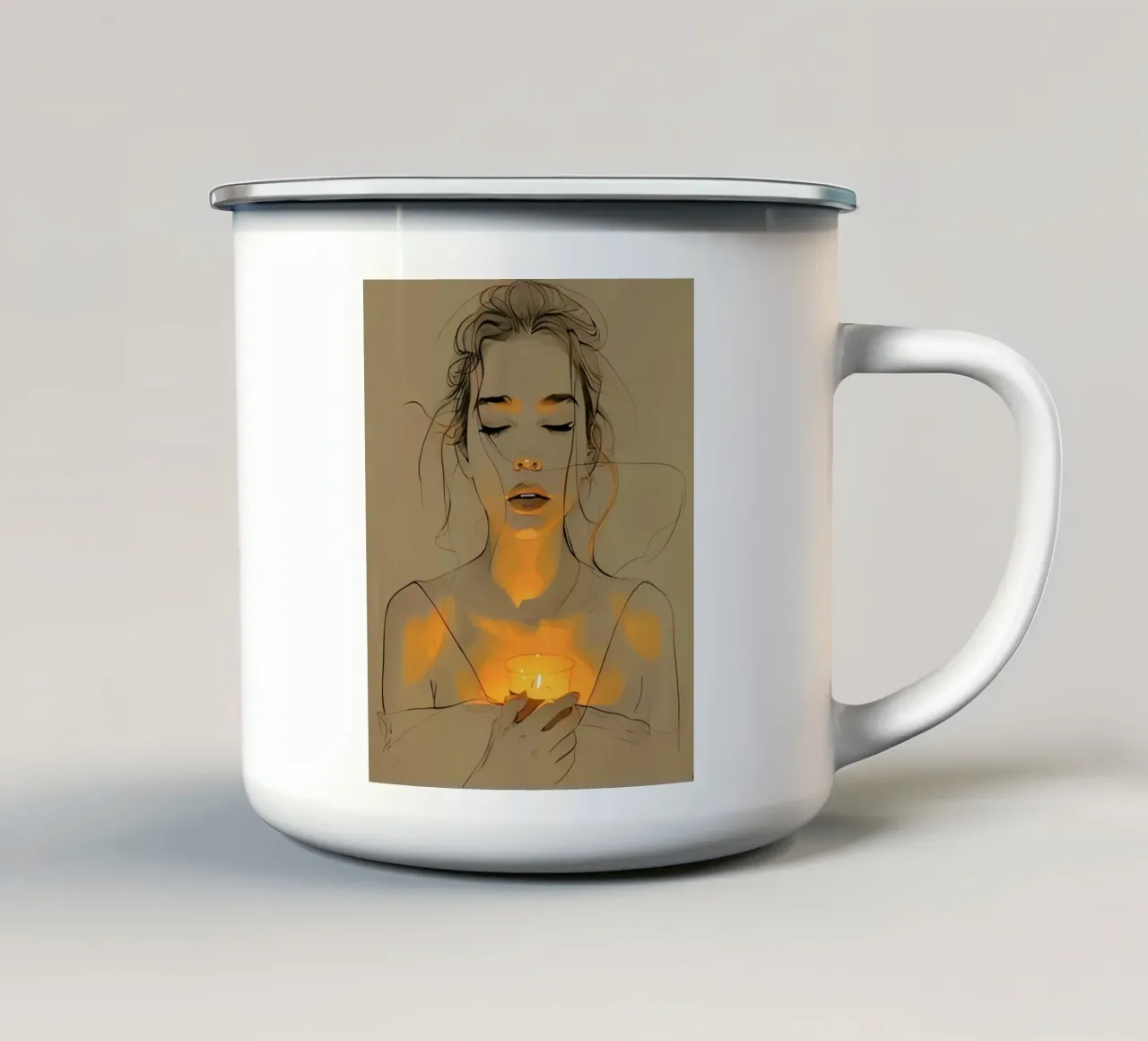 Poster d'arte minimalista 582 tazza in smalto da ahmiaLodri