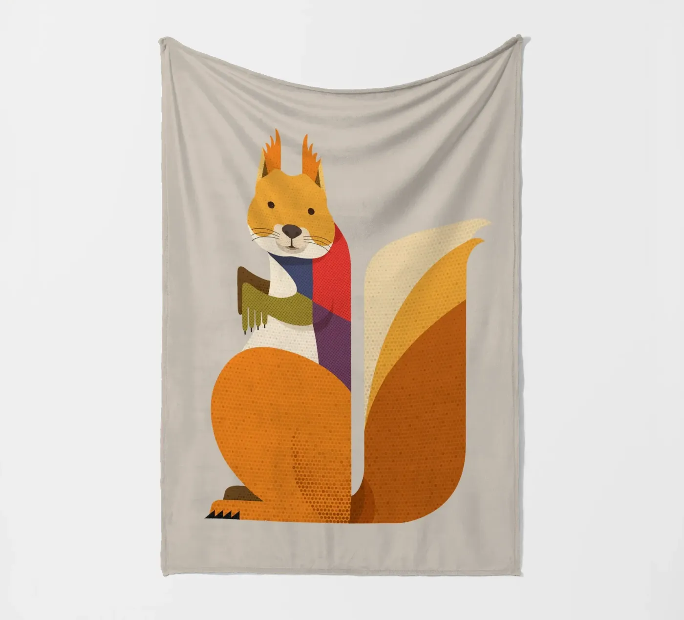 Scoiattolo rosso coperta in pile da The Printed Sparrow