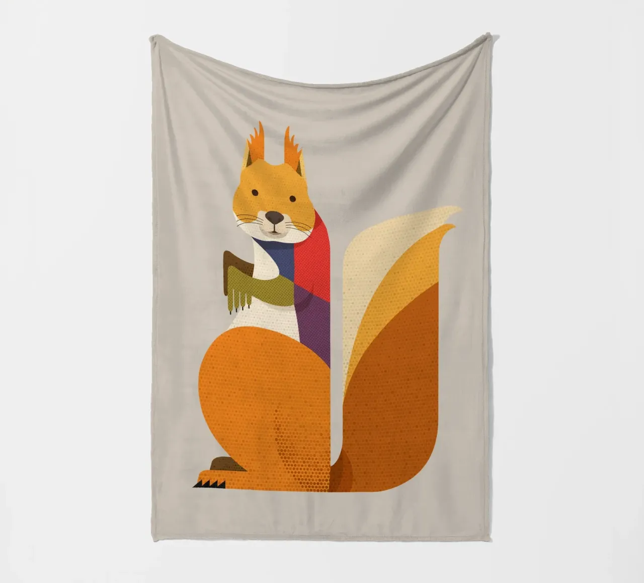 Rode Eekhoorn fleecedeken van The Printed Sparrow