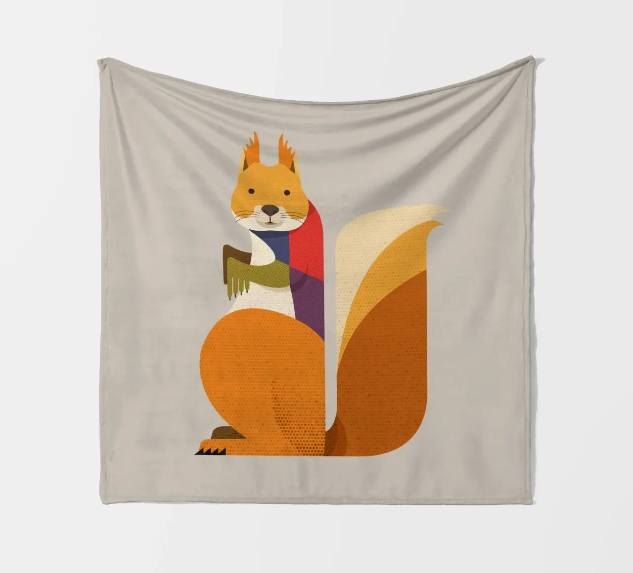 Rode Eekhoorn fleecedeken van The Printed Sparrow