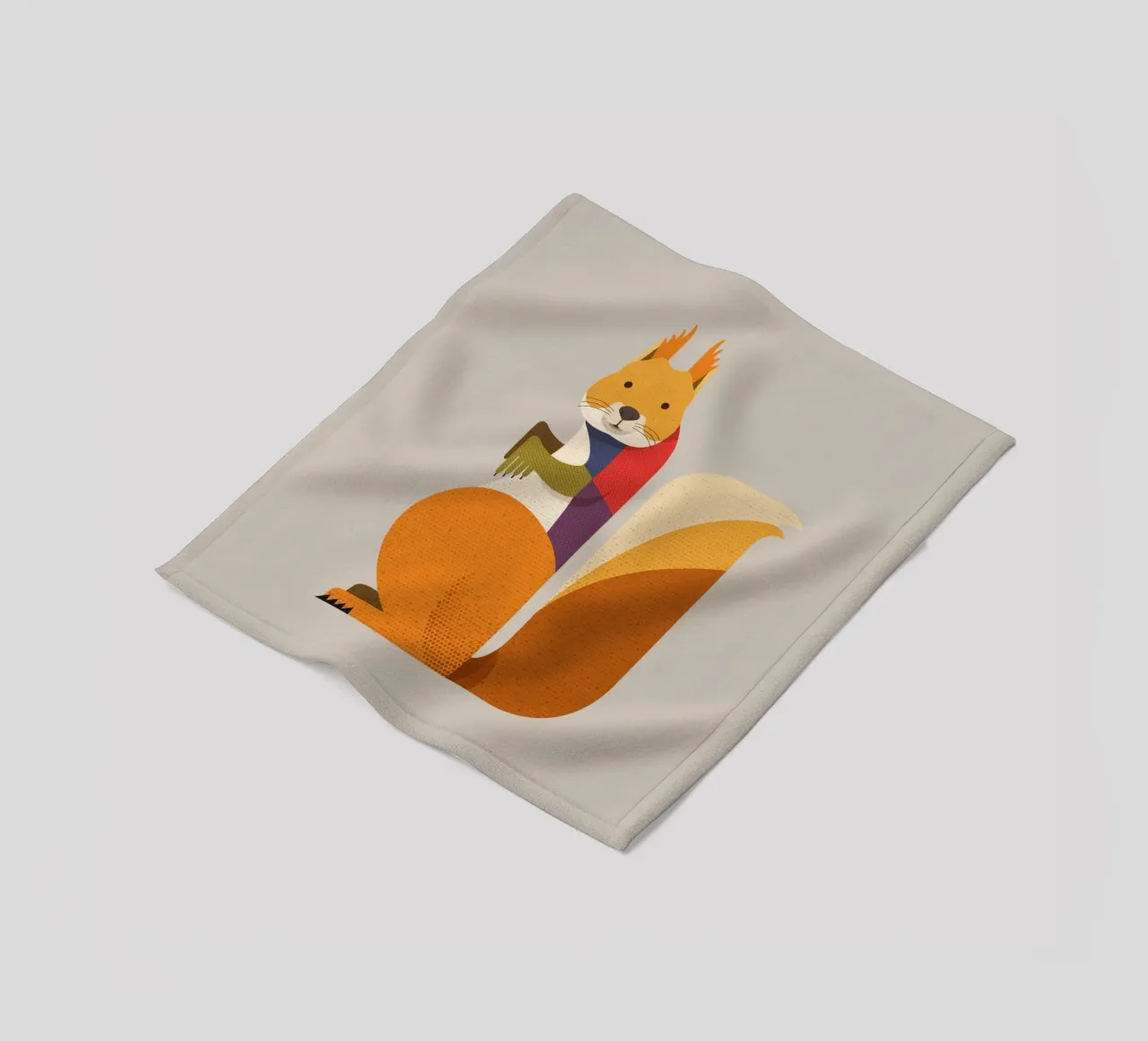 Rode Eekhoorn fleecedeken van The Printed Sparrow