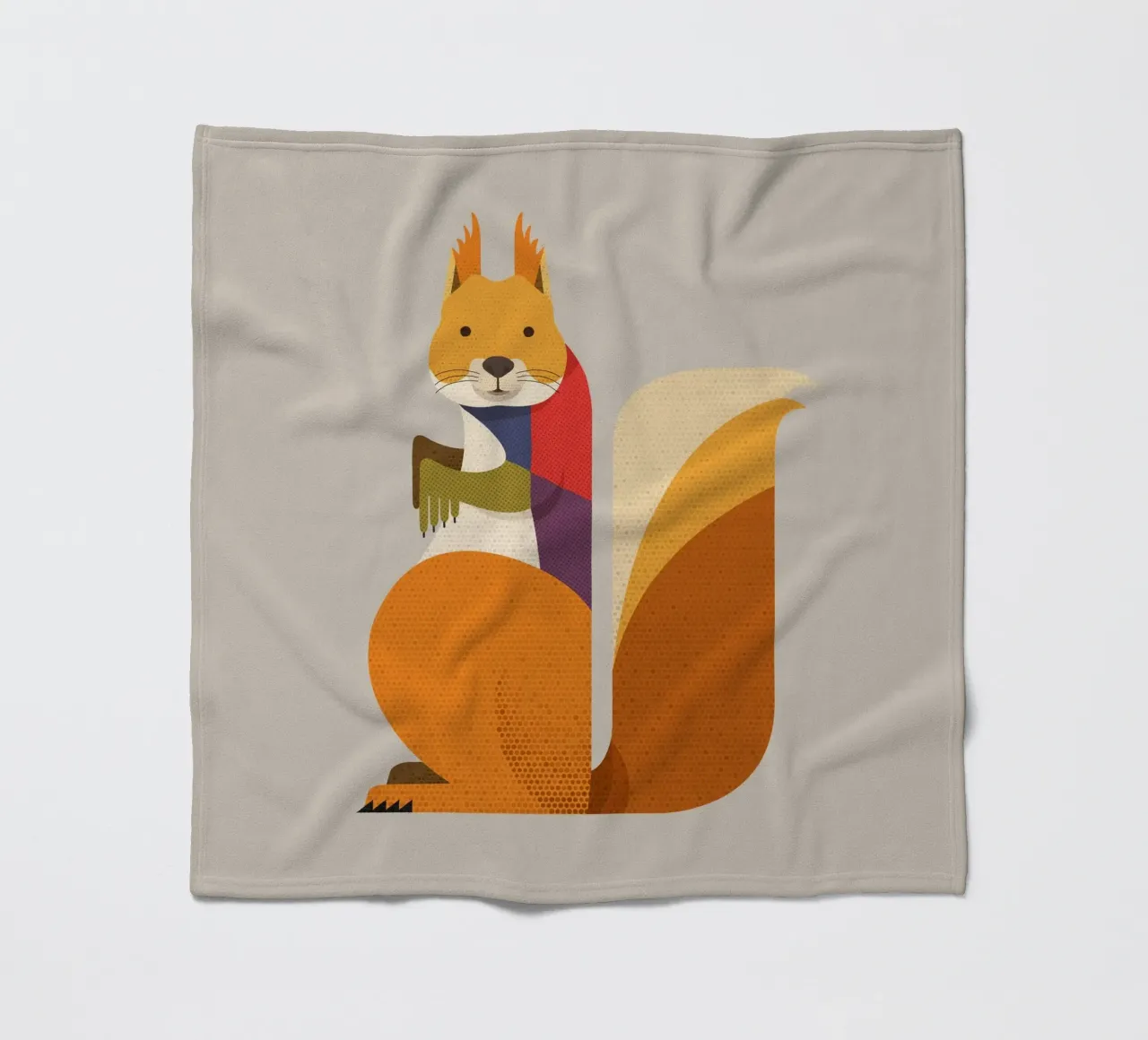 Rode Eekhoorn fleecedeken van The Printed Sparrow