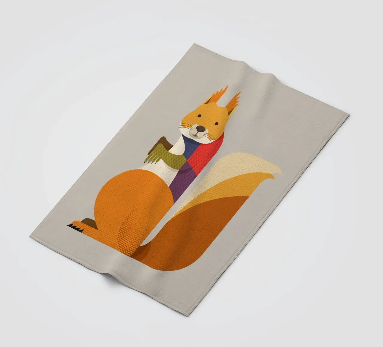 Rode Eekhoorn fleecedeken van The Printed Sparrow