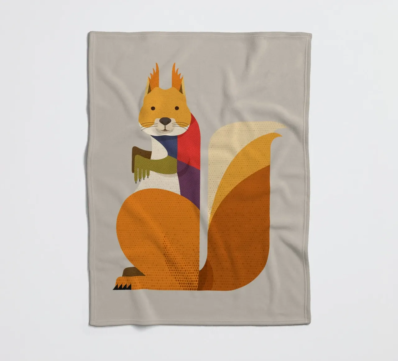 Rode Eekhoorn fleecedeken van The Printed Sparrow