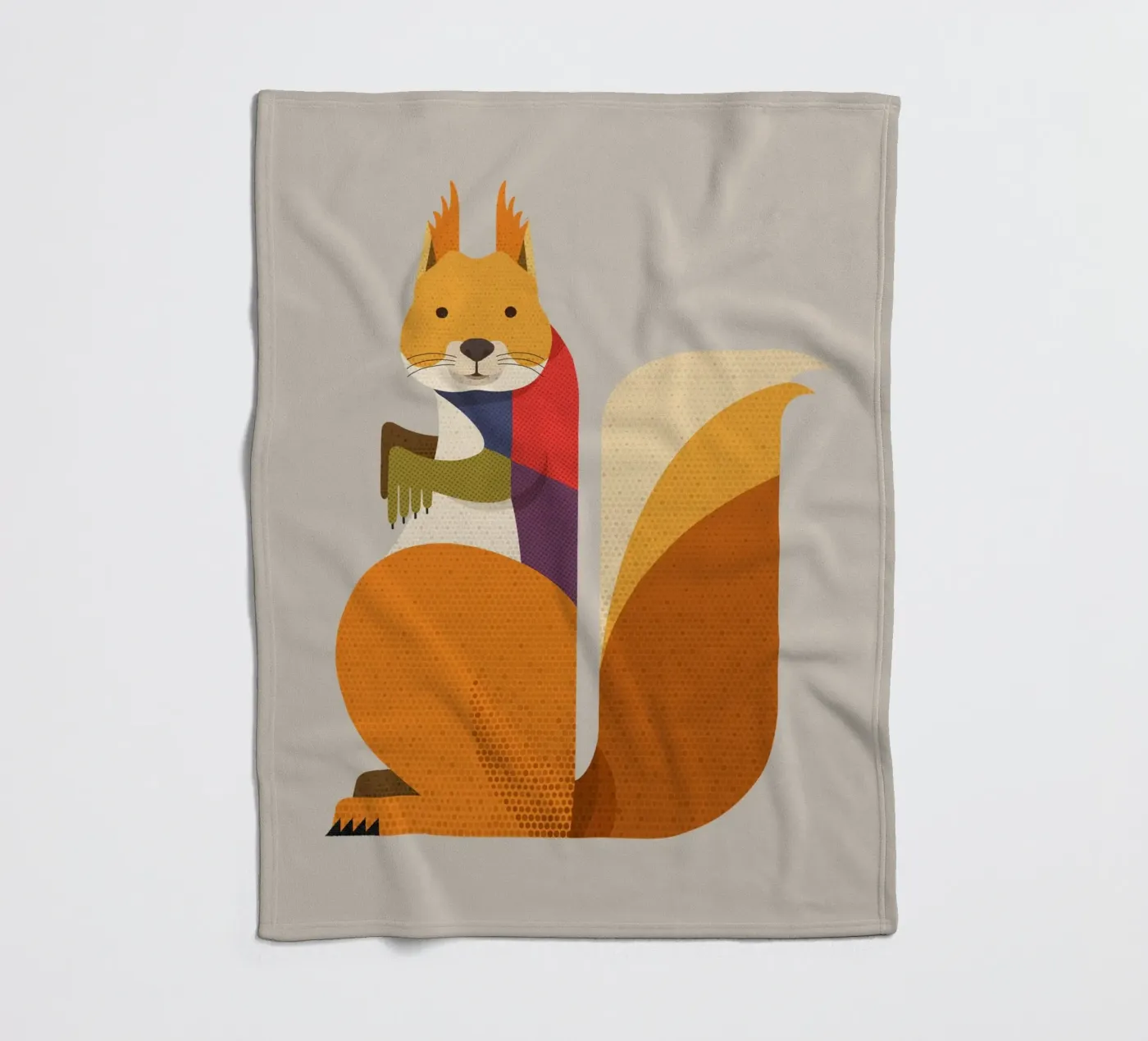 Scoiattolo rosso coperta in pile da The Printed Sparrow