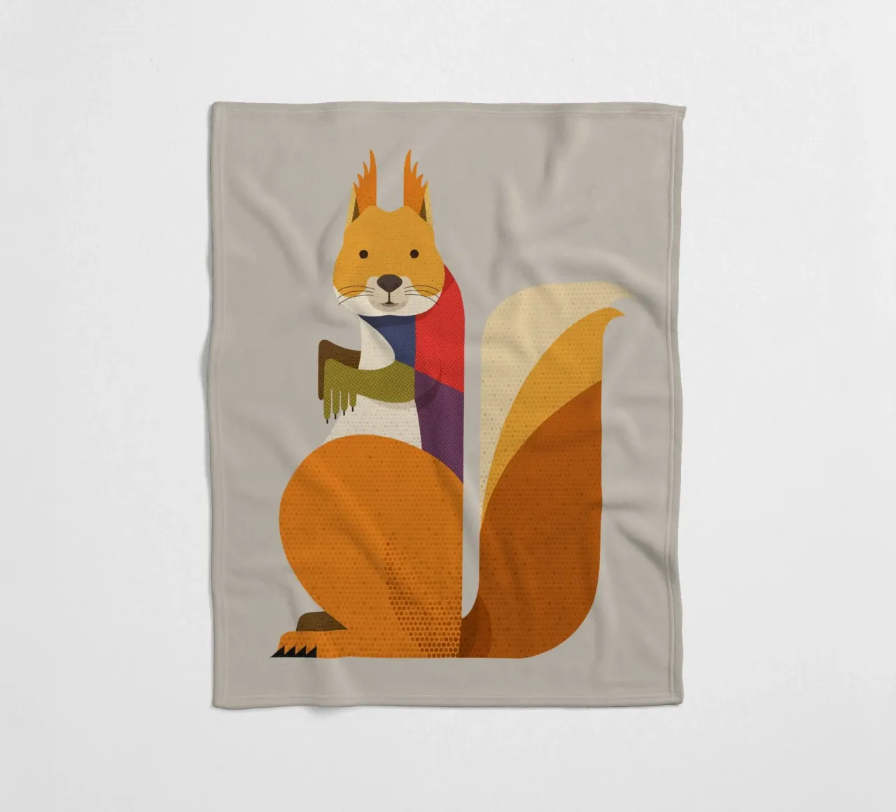 Rode Eekhoorn fleecedeken van The Printed Sparrow