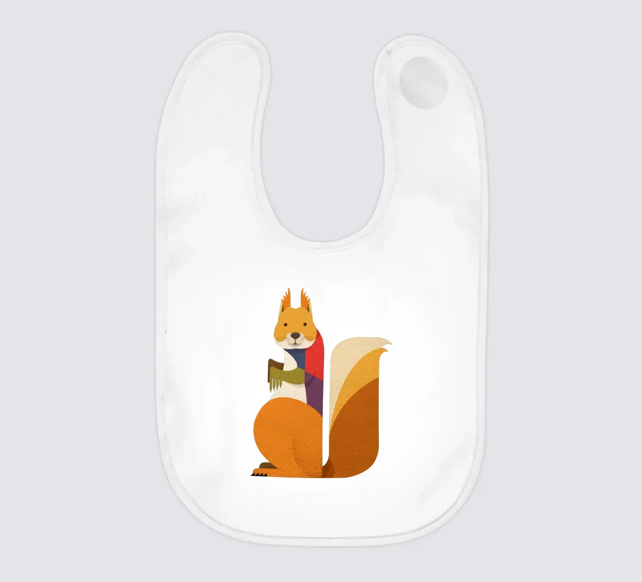 Red Squirrel baby bib by The Printed Sparrow
