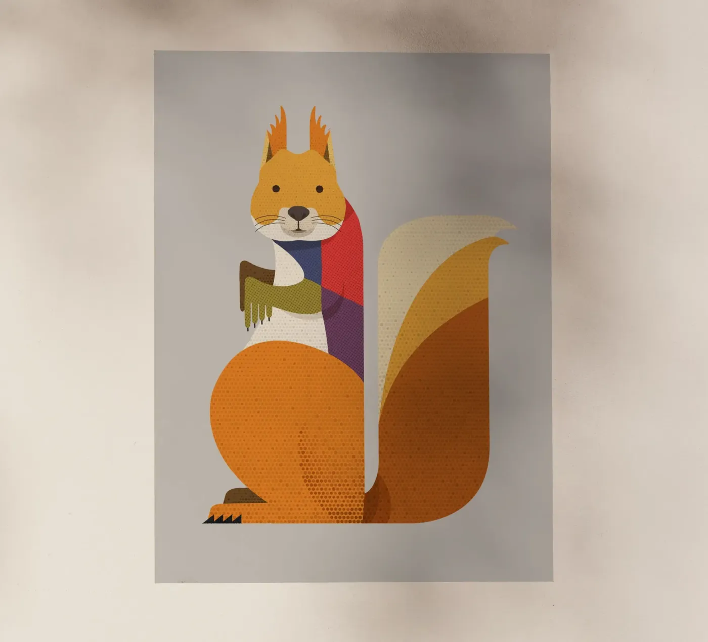 Red Squirrel backlit folie van The Printed Sparrow