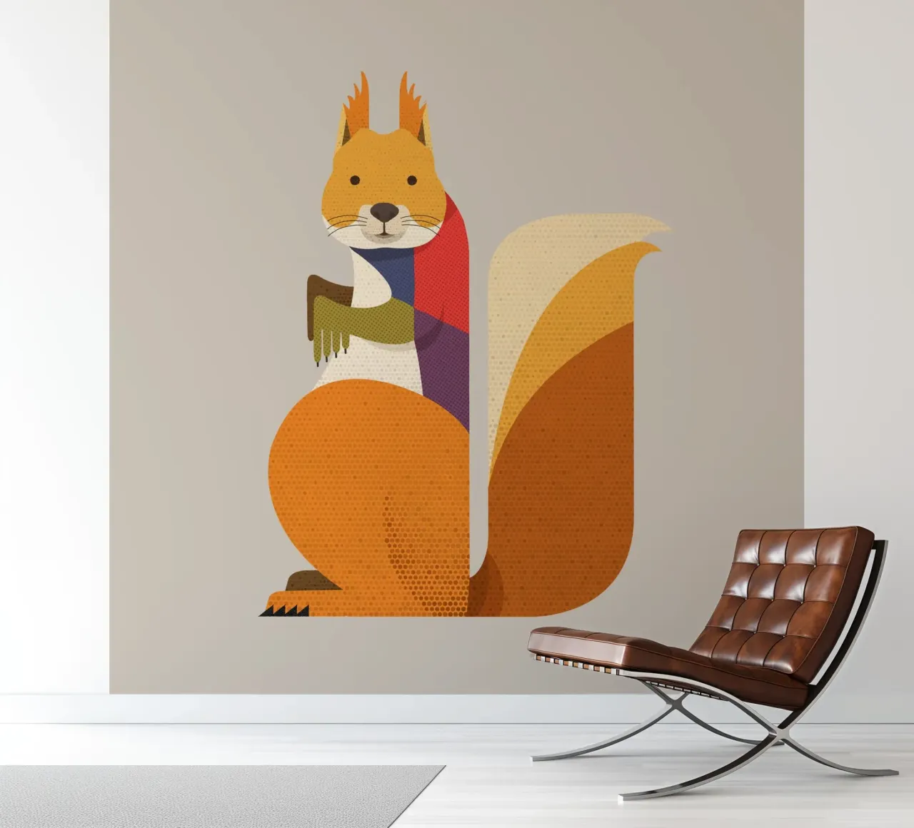 Rode Eekhoorn fotobehang van The Printed Sparrow