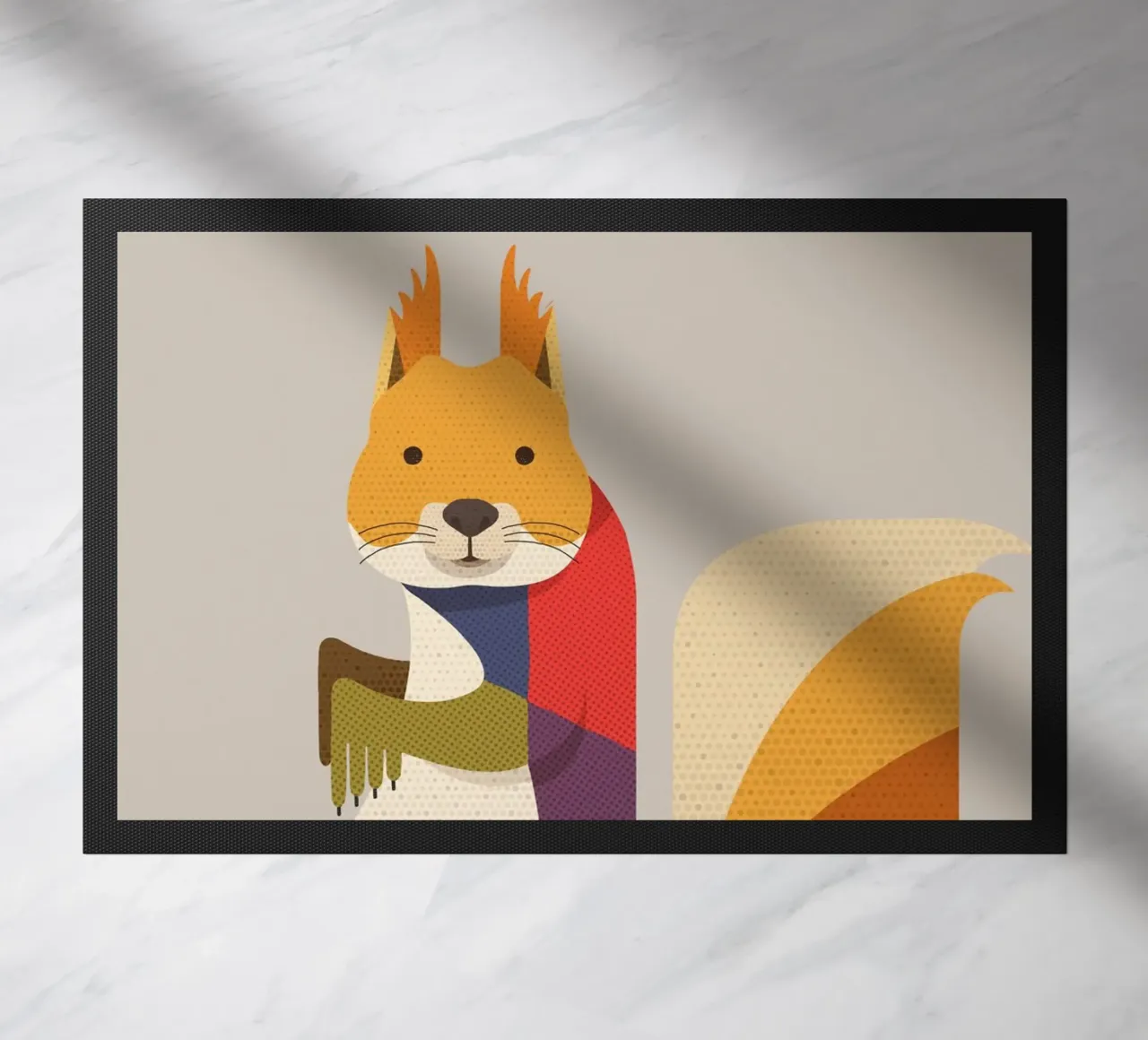 Red Squirrel doormat by The Printed Sparrow