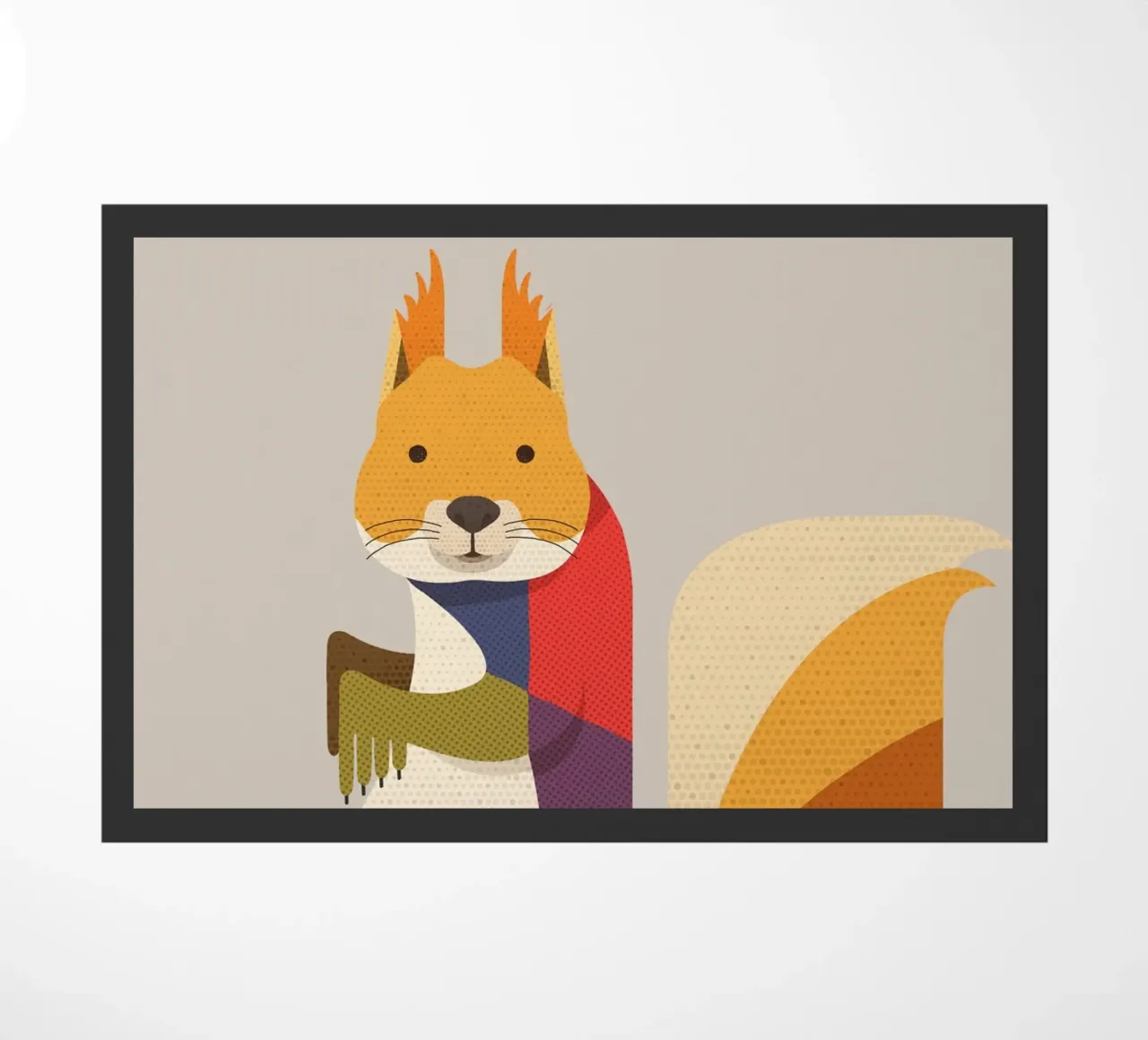 Red Squirrel doormat by The Printed Sparrow