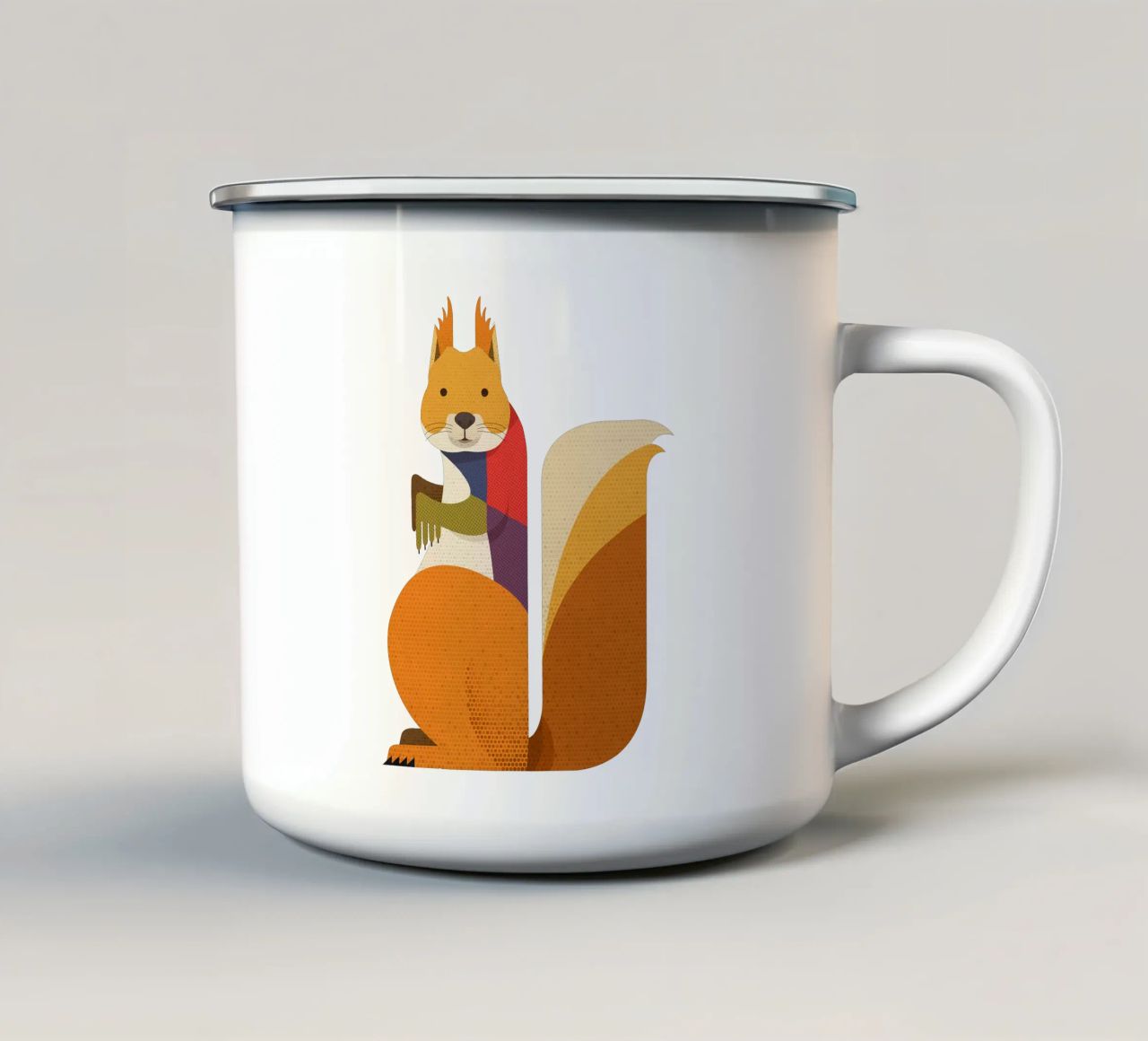 Scoiattolo rosso tazza in smalto da The Printed Sparrow