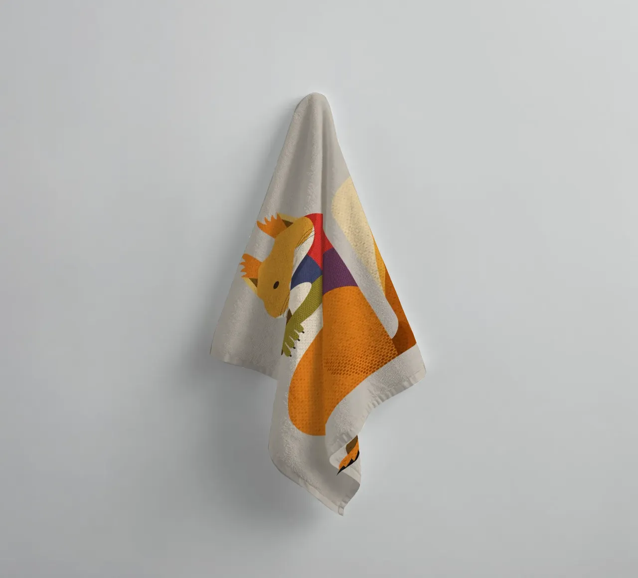 Red Squirrel towel by The Printed Sparrow